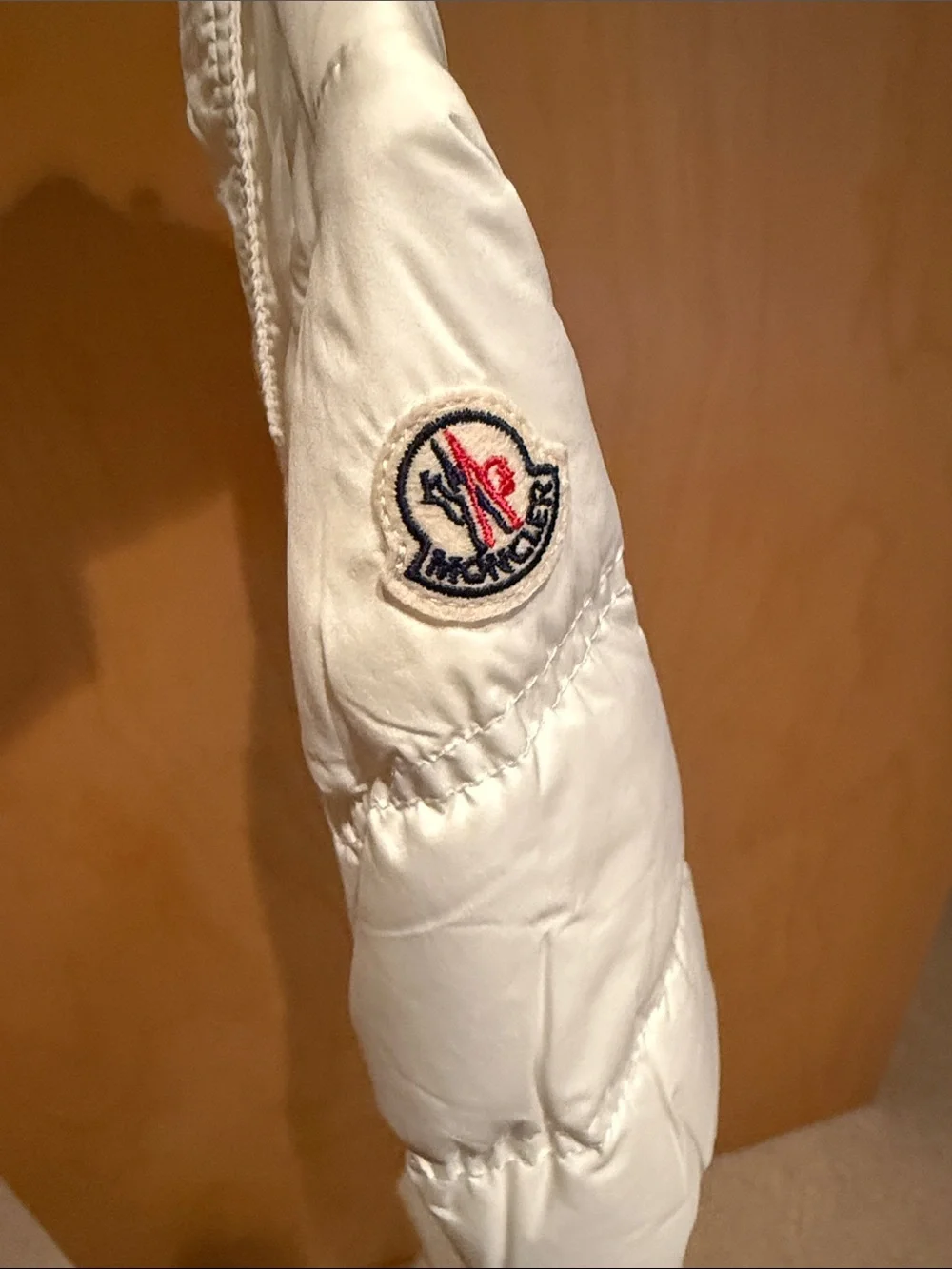 Moncler Kids Cream Quilted Cropped Puffer Jacket